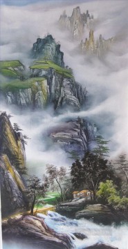 Paisajes montañosos tradicionales de China Pinturas al óleo